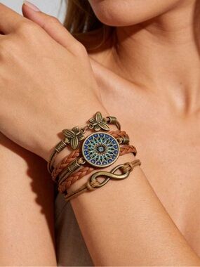 Bohemian Blue Mandala Wrap Bracelet N2416